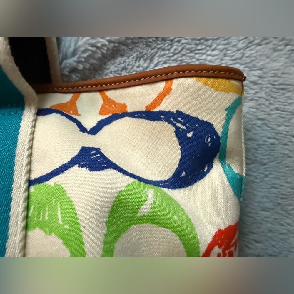 Y2K VINTAGE coach Multicolor Signature Tote SOLD‼️‼️ - Picture 6 of 16